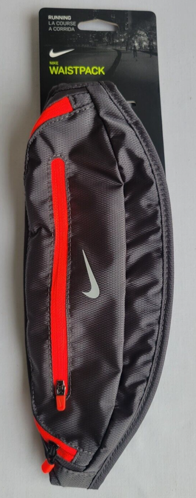 Unisex Graphite Grey Red Nike Running Waistpack