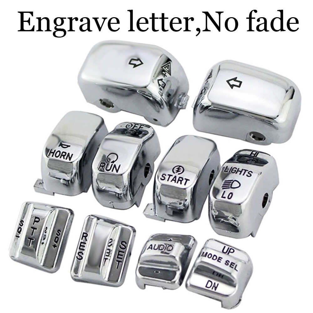 Fit For Harley Touring Model Chrome Hand Control Switch Housing Cap Button Cover