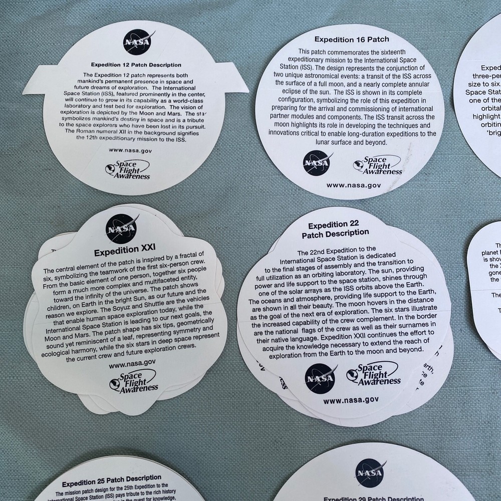 NASA Space Program Expedition ISS Space Station Sticker Lot 20 Crew Patch Logo