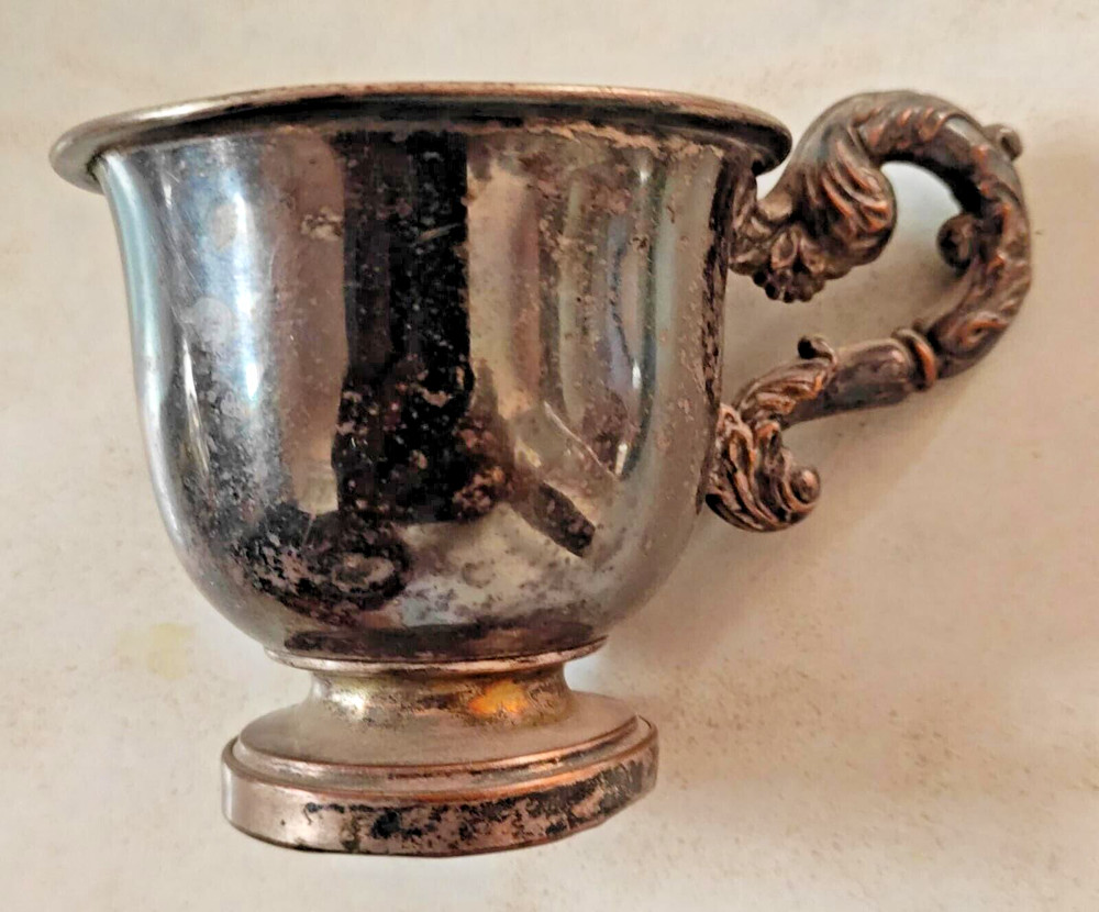 Old Cup brass with outside silver & inside gold polish, marked