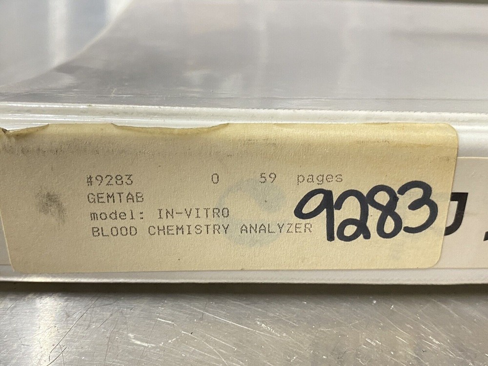 Pharmacia Gemtab Chemistry System In-vitro - Users Guide / Instruction / Manual