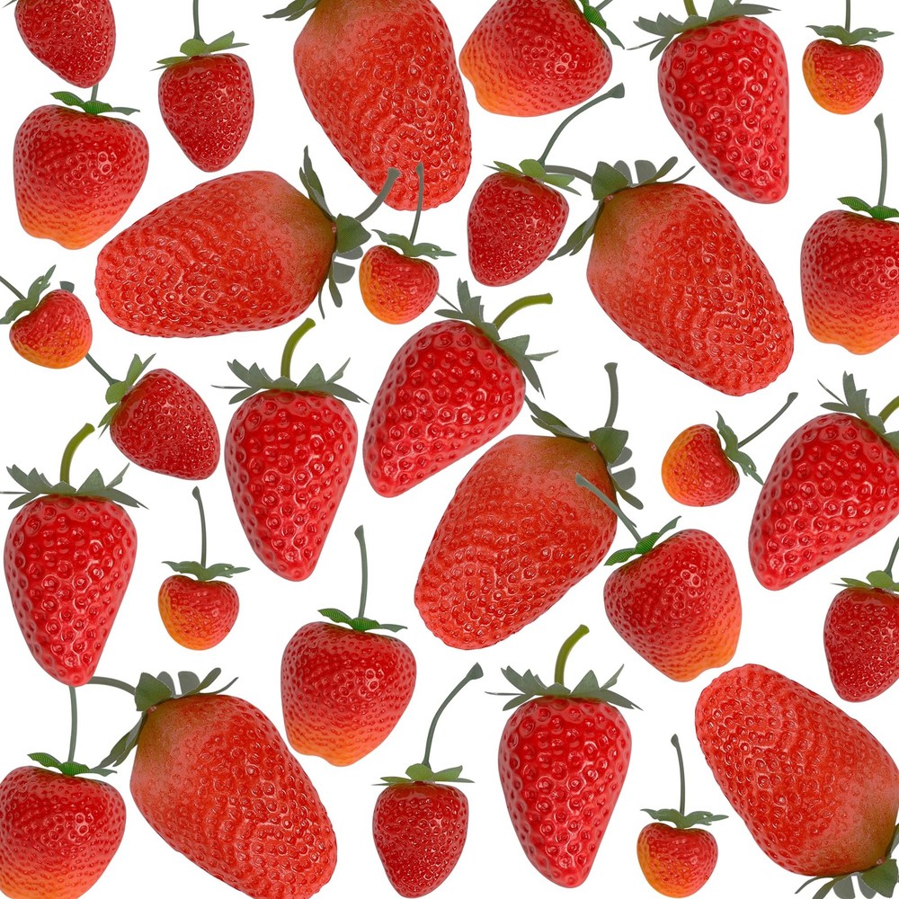 Happy Trees 30 Pieces Artificial Strawberries Assorted Size,