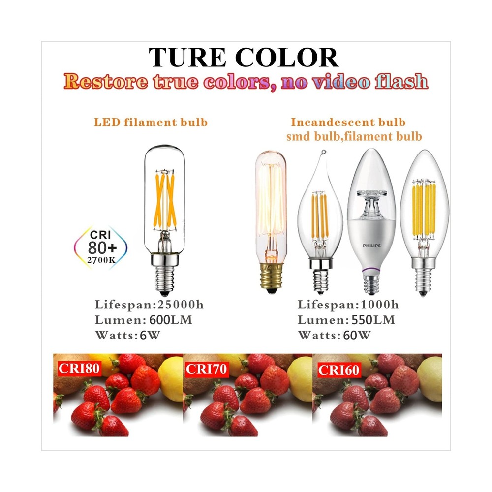 LiteHistory Dimmable E12 LED Bulb 6W Equal 60 watt led Light Bulb W... Fast Ship
