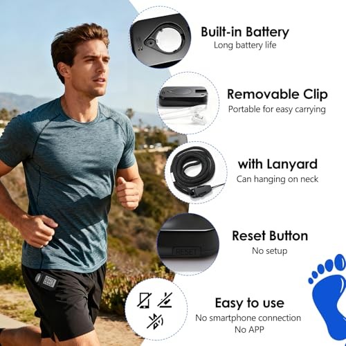 4 Pack Pedometer for Walking, Simple Step Counter 3D Pedometer with Removable