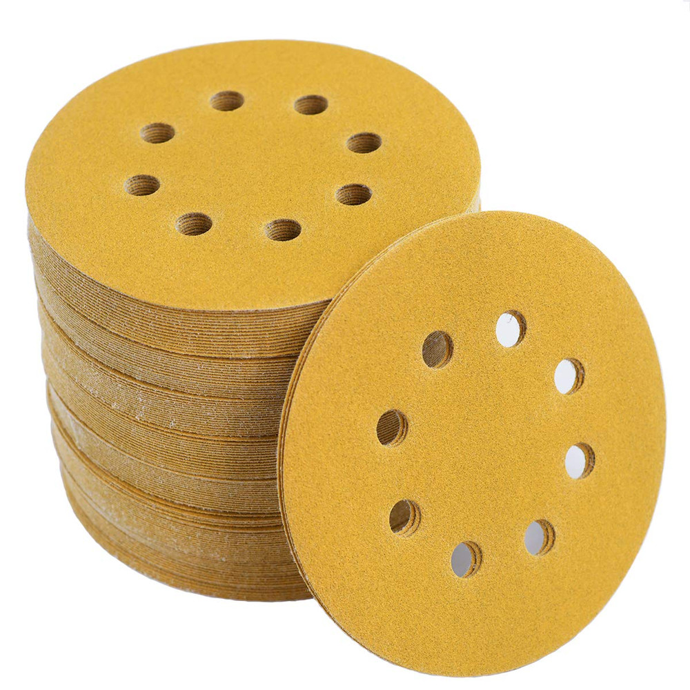 5-Inch 8-Hole Hook and Loop Sanding Discs 150-Grit Random Orbit Sandpaper, 100-P