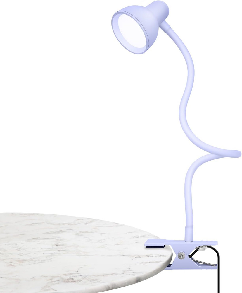 Clip on Lamp USB Reading Light, 3 Color Modes, 10 Brightness Dimmable, Flexible