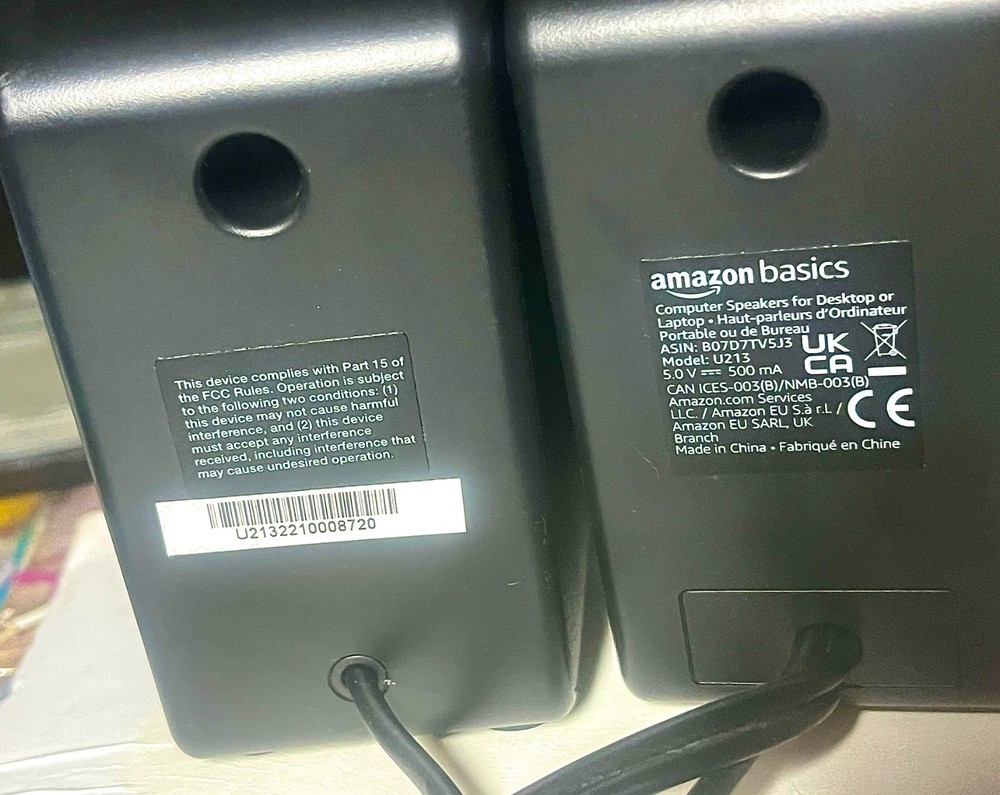 Amazon Basics Computer Speakers for Desktop / Laptop PC USB-Powered Black 2.1 W