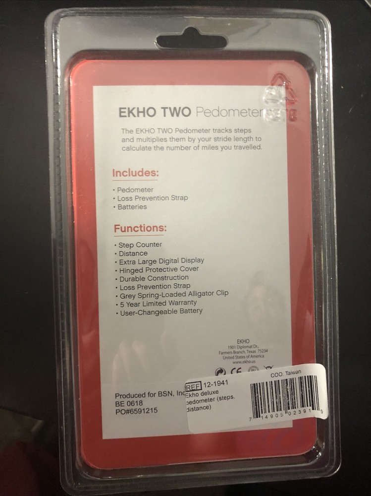 Ekho Two Pedometer Step Counter Distance Clip On