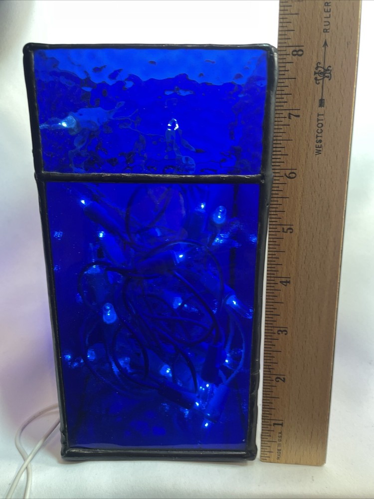 Cobalt Stained Glass Handmade Night Light