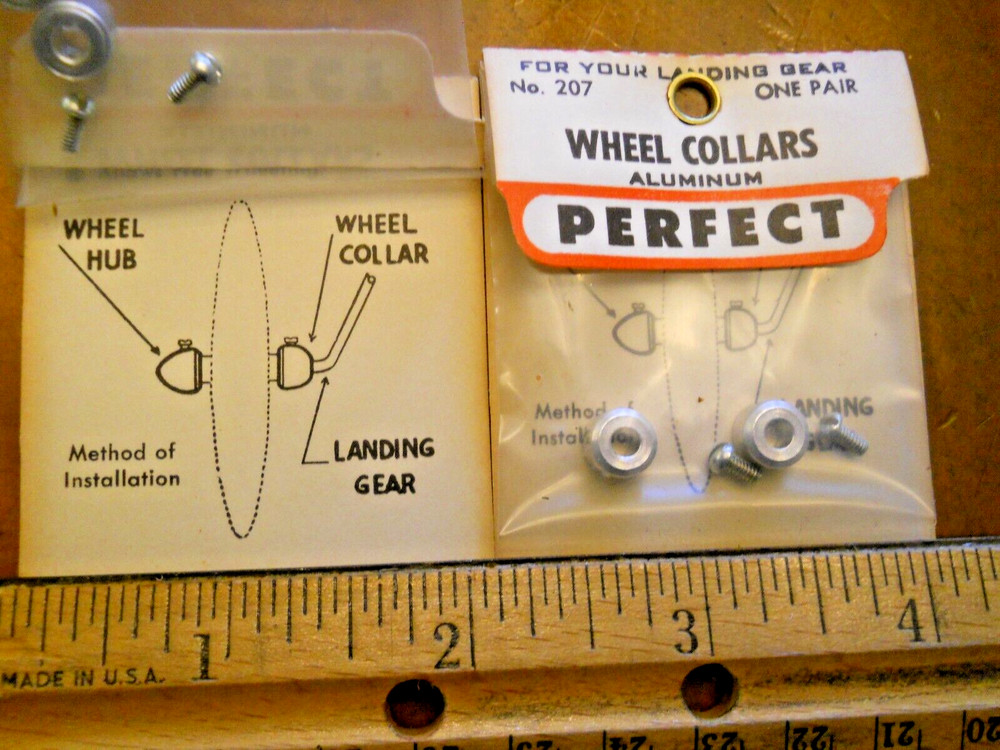 PERFECT #207 WHEEL COLLARS, 2 PACKAGES CONTAINING ONE PAIR EACH (NEW)