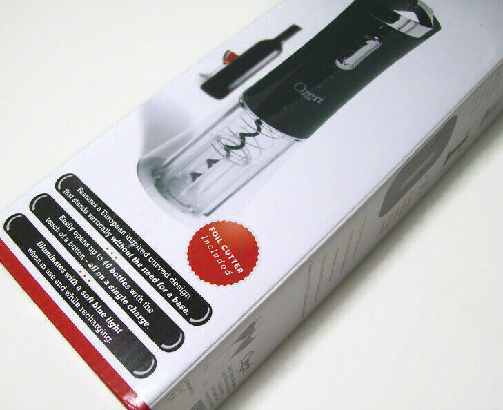 Ozeri Electric Wine Bottle Opener Includes Charger New