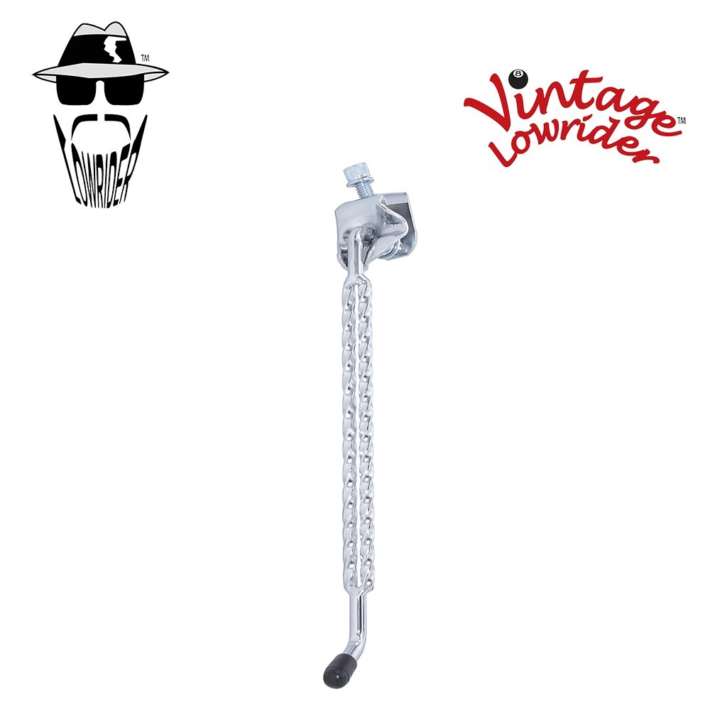 ORIGINAL LOWRIDER Double Square Twisted Kickstand Center 9" Chrome Bicycle
