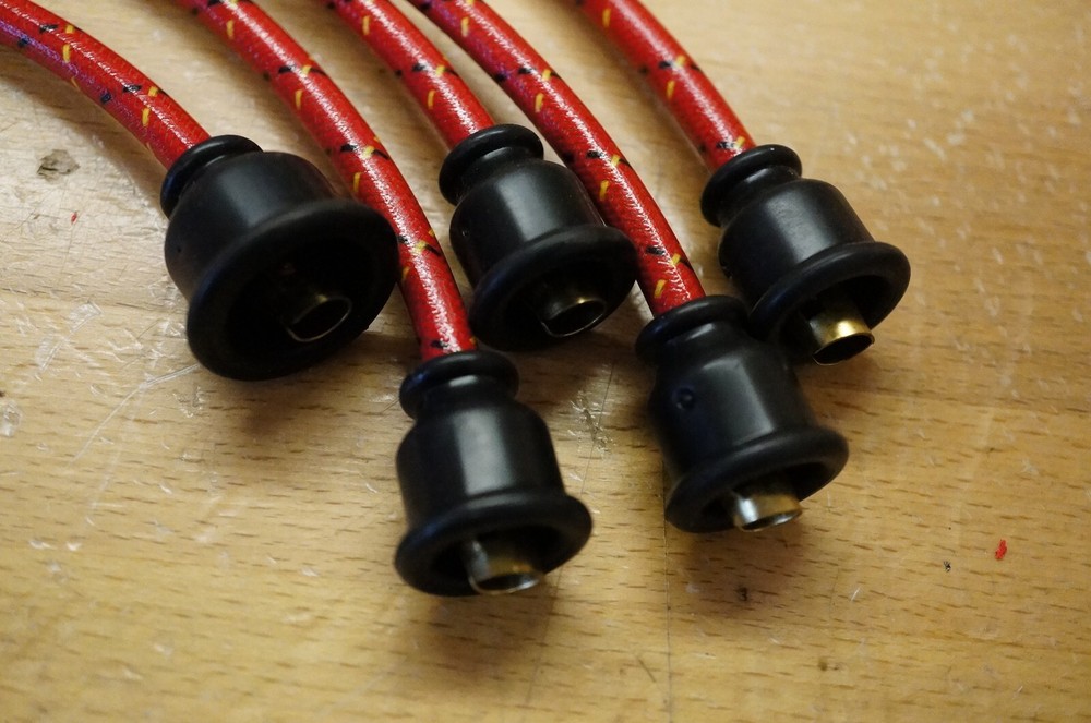 JI Case VAC Tractor Red Striped Deluxe Cloth Covered Copper Spark Plug Wire Set