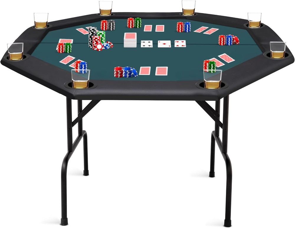 Poker Table Foldable Texas Holdem Poker Table Portable with Folding Legs for Car