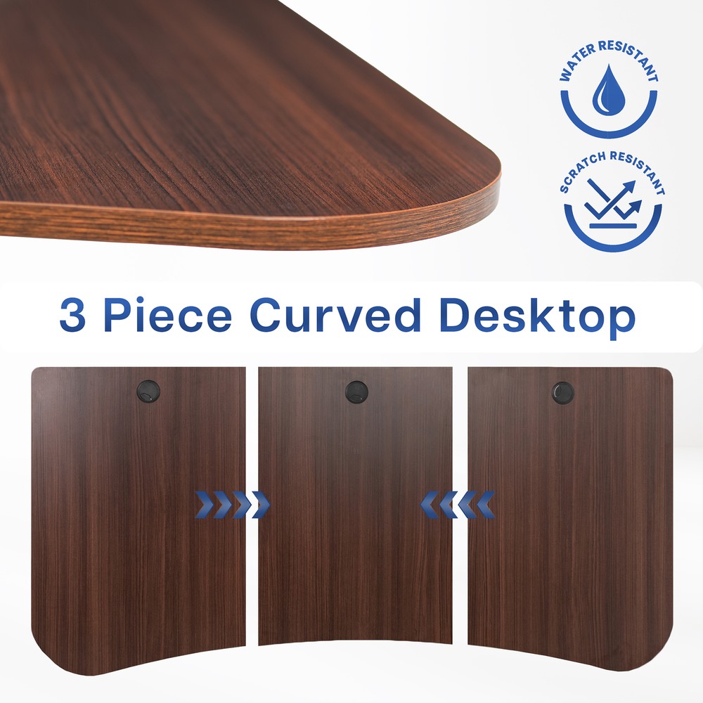 VIVO Dark Walnut 63" x 32" Table Top for Adjustable Standing Desk Frames