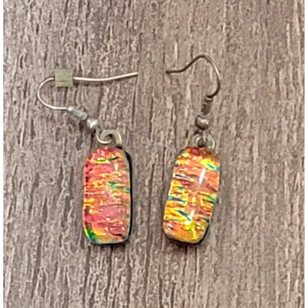 Handcrafted Multicolor Drop Dangle Earrings Approx 1"