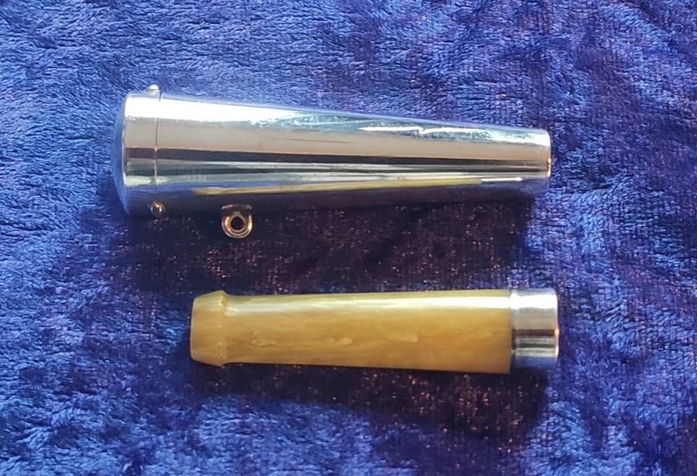 Antique Victorian Sterling Silver Cheroot Holder with Case Hallmarked C1897