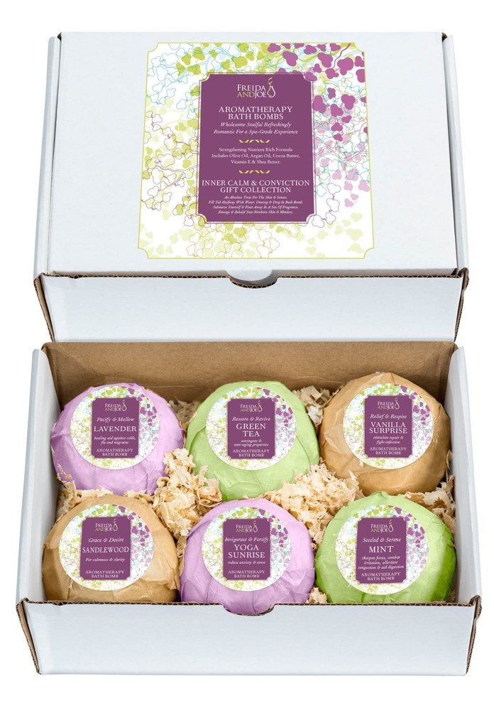 Deluxe Aromatherapy Bath Bombs Set - 6 Relaxing 100g Scents for Deep Relaxation,