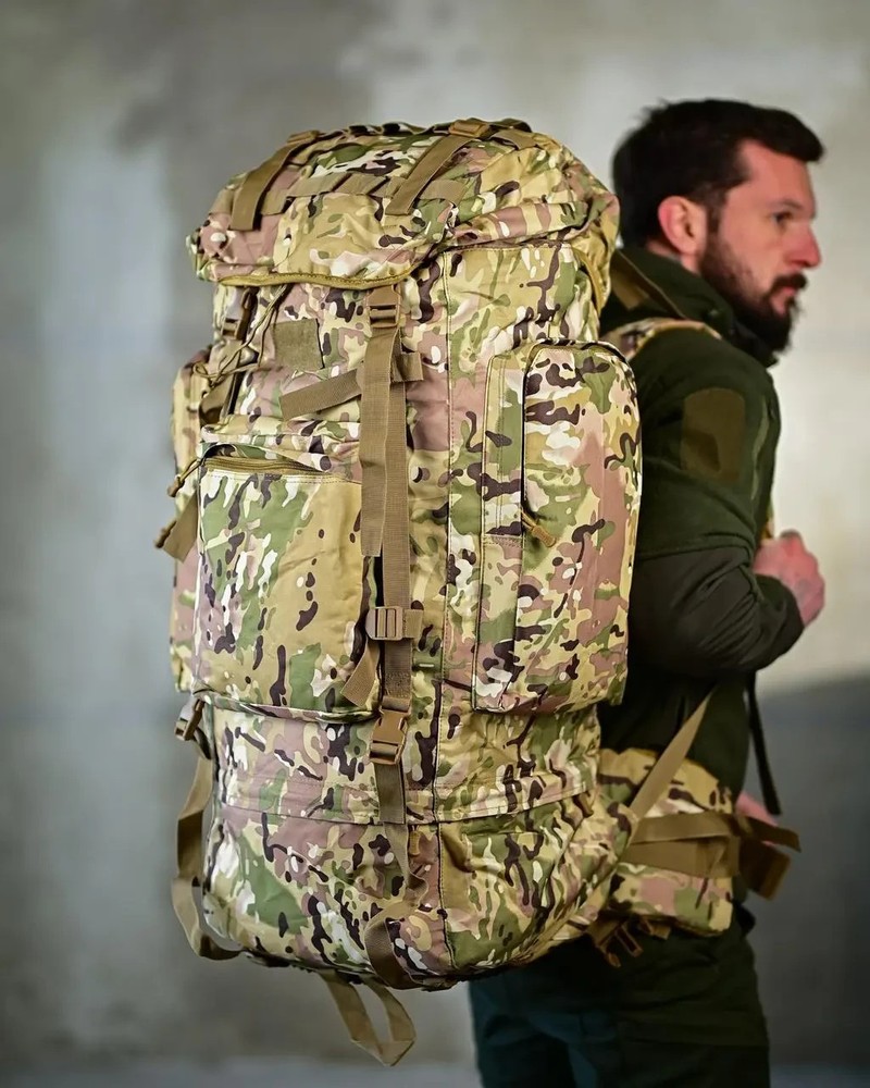 Large army backpack with rain cover 80l Multica Tactical frame backpack Mult💛💙