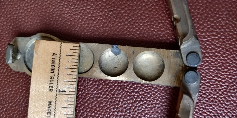 Brass Revolutionary War era Pewter Button Mold