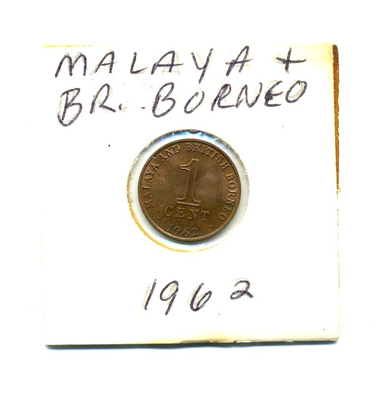 1962 Malaya and British Borneo 1 Cent Coin Bronze