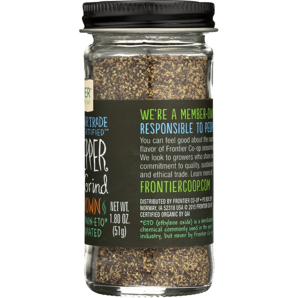 Frontier Co-Op Organic Black Pepper Medium Grind 1.8 Oz 3 Pack