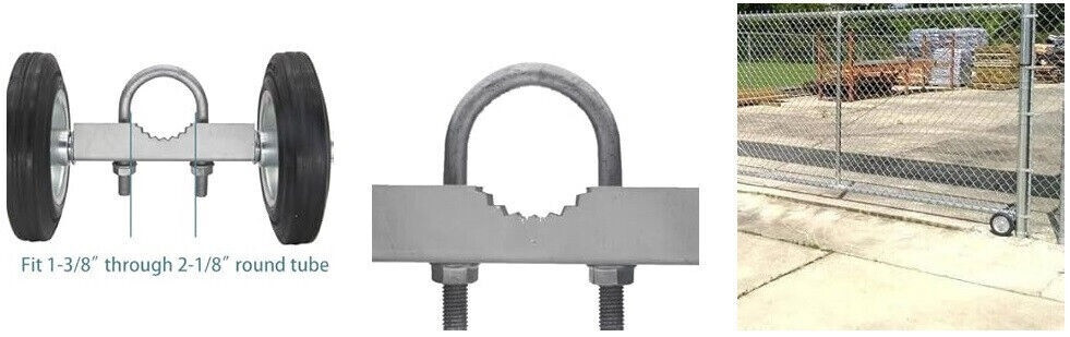 6" Inch Rolling Gate Rubber Wheel Sliding Gates Carrier Double Wheels Galvanized