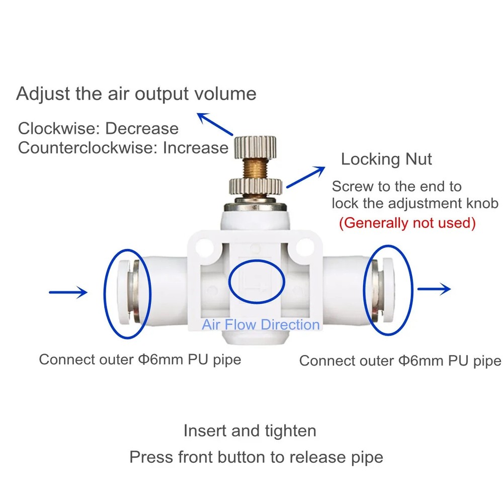 White Aquarium Fish Tank CO2 Generator Regulator Valve Plant Diffuser Regulator
