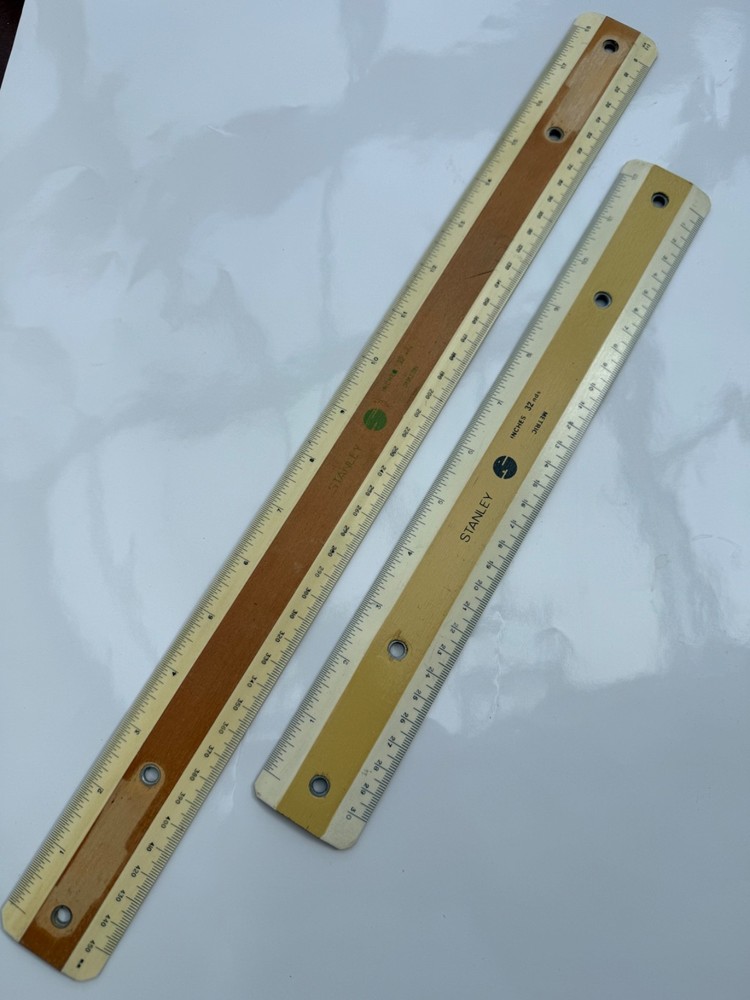 Drafting machine scale rules pair Stanley