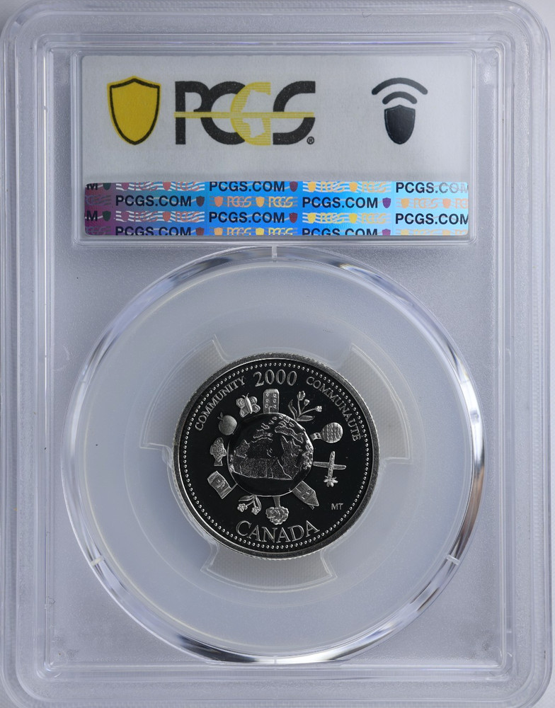 2000 Canada 25 Cents Elizabeth II Silver Millenium Community PCGS PR69 DCAM