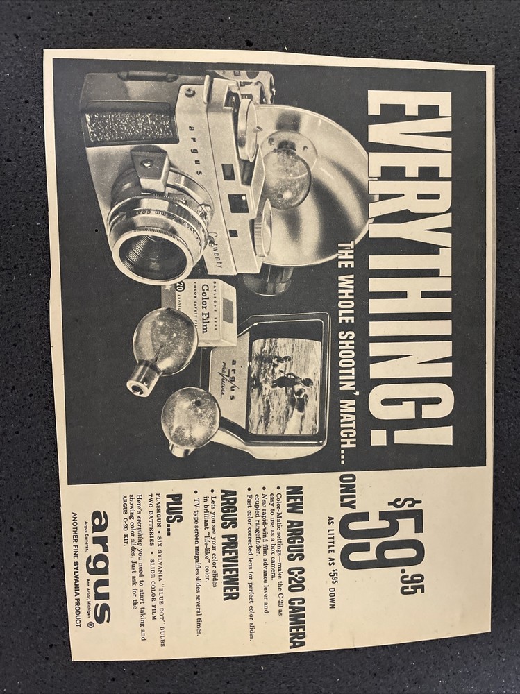 Vintage 1950’s Print Camera Advertisements