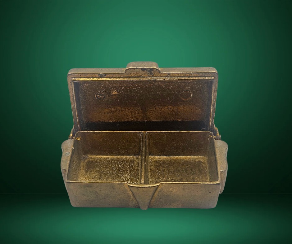 Brass Devided Trinket Box With Floral Designe (#723)