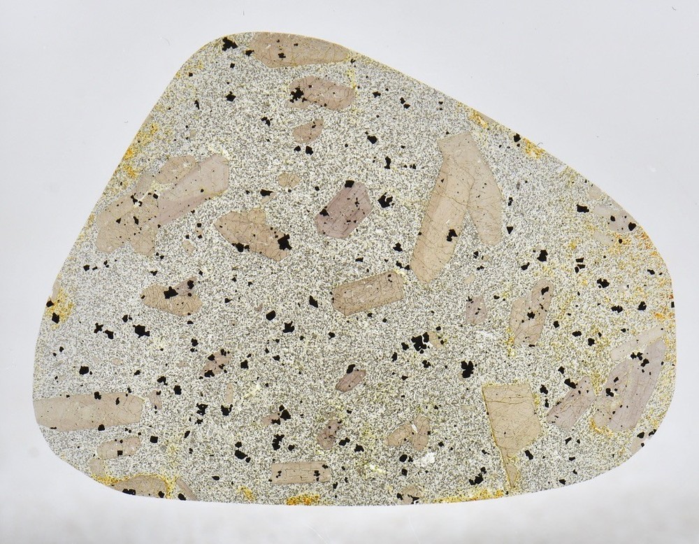 TEPHRITE Augite Basalt volcanic rock thin section STUNNING microscope slide