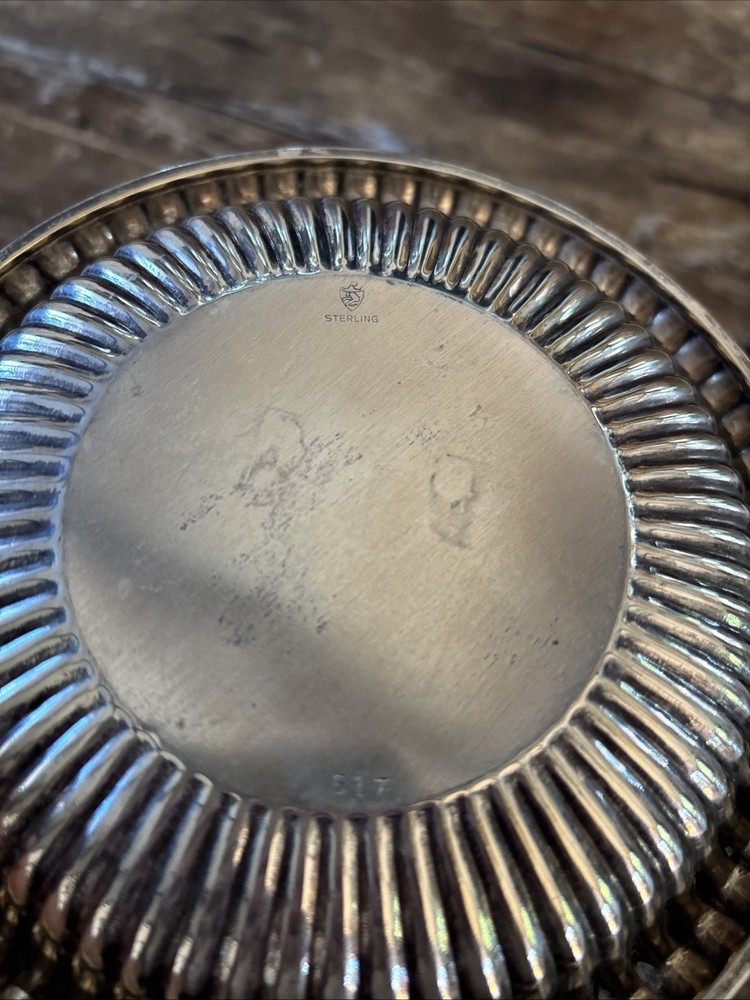 Reed & Barton Classic Rose Sterling Silver Nut Dish
