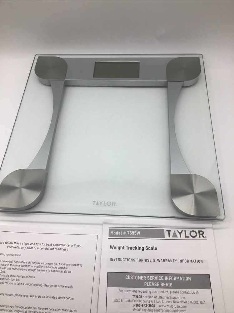 Taylor 440 lb Digital Glass Scale with Weight Tracking Oversized Platform