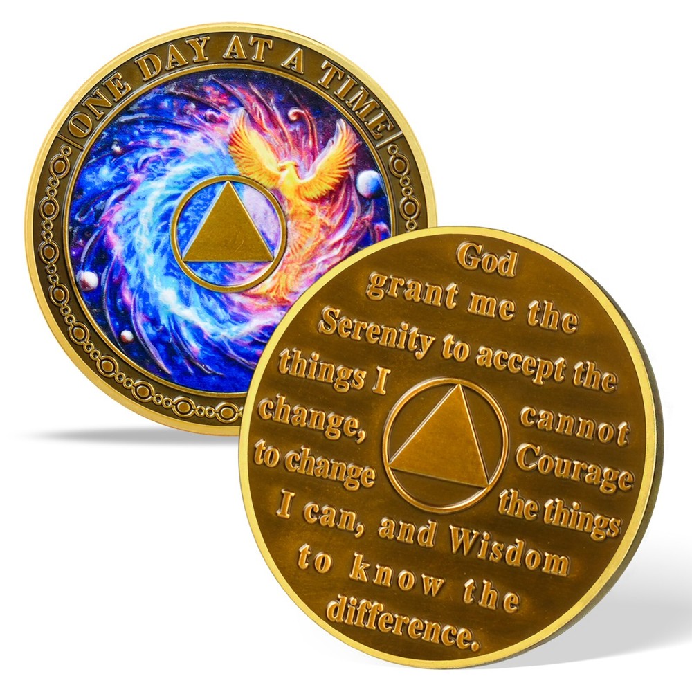 3 Years Sober Gift Alcoholics Anonymous Chips Medallion Three Year Sobriety Coin