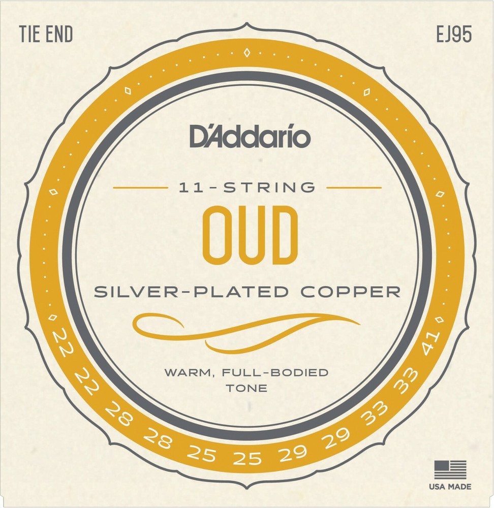 EJ95 D'Addario Oud 11-String Set Silver Plated Copper