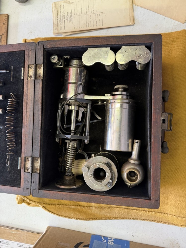 Crosby Steam Engine Indicator In Wood Box Nice