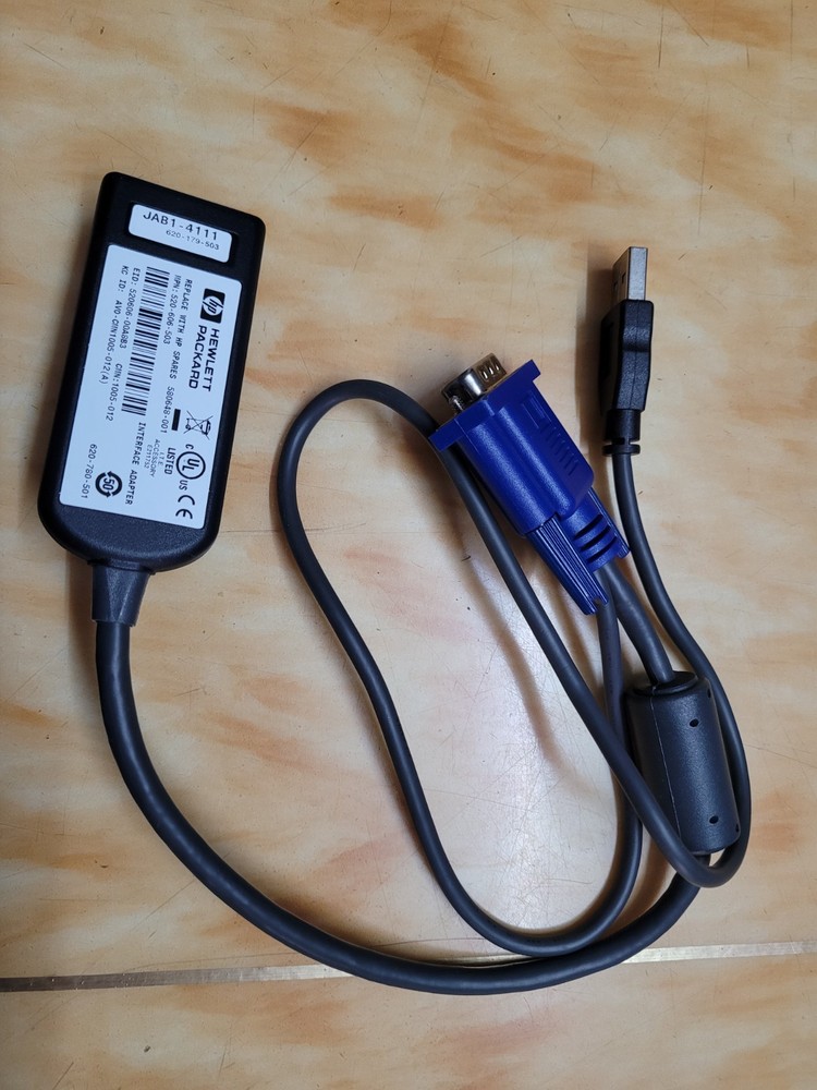HP AF623A 580648-001 Virtual Media USB VGA KVM Switch Module Cable