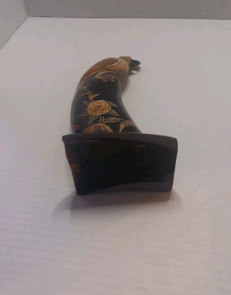 Parrot Carved Animal Horn