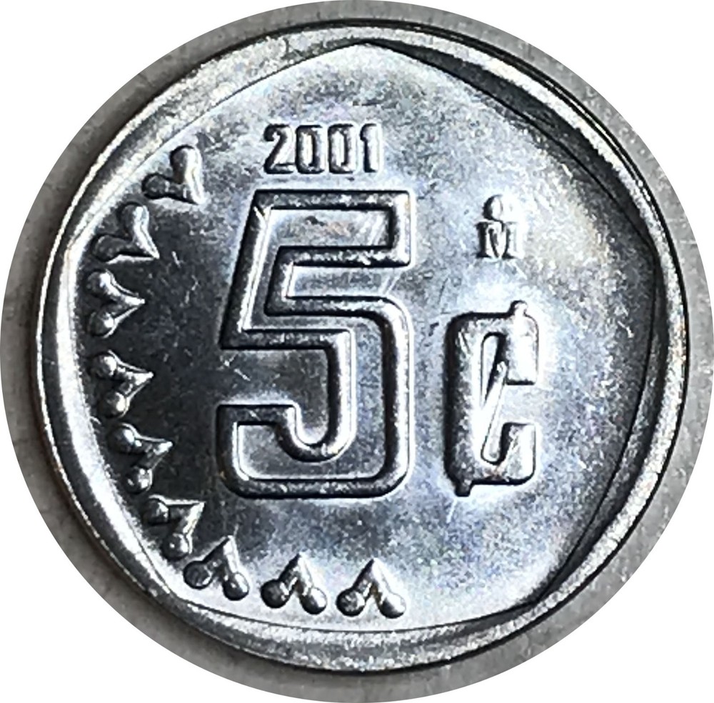 Mexico 2001 • 5 centavos • KM# 546 • BU UNC high grade