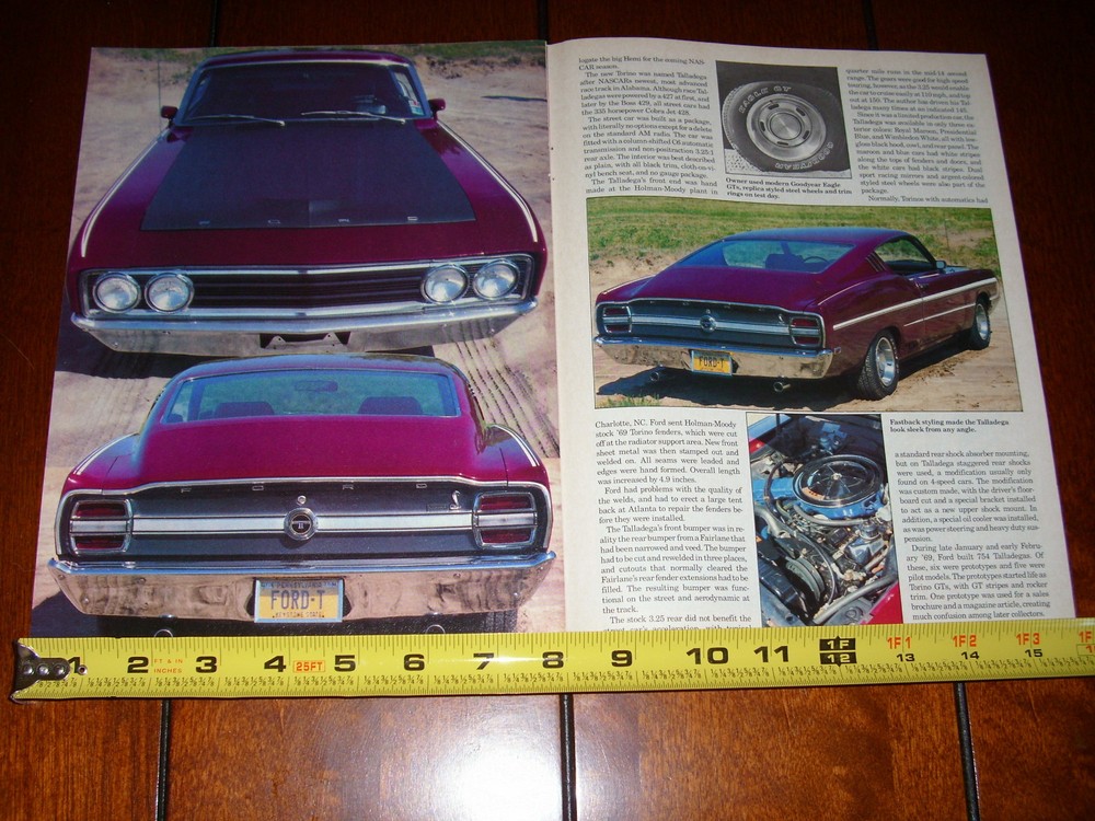 1969 FORD TORINO TALLADEGA - ORIGINAL 1985 ARTICLE