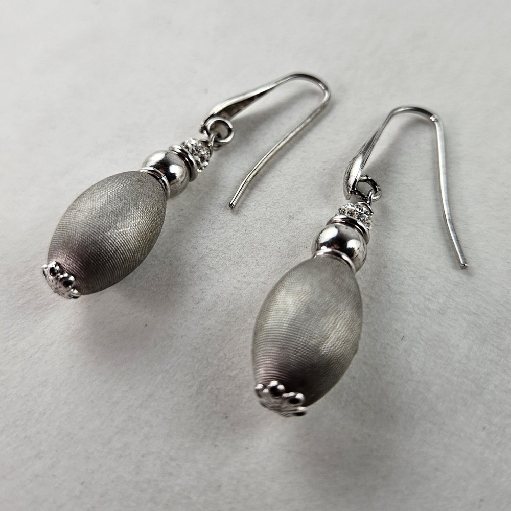 Sterling Silver Italy Earrings Pierced Dangle 4.4g [8549]