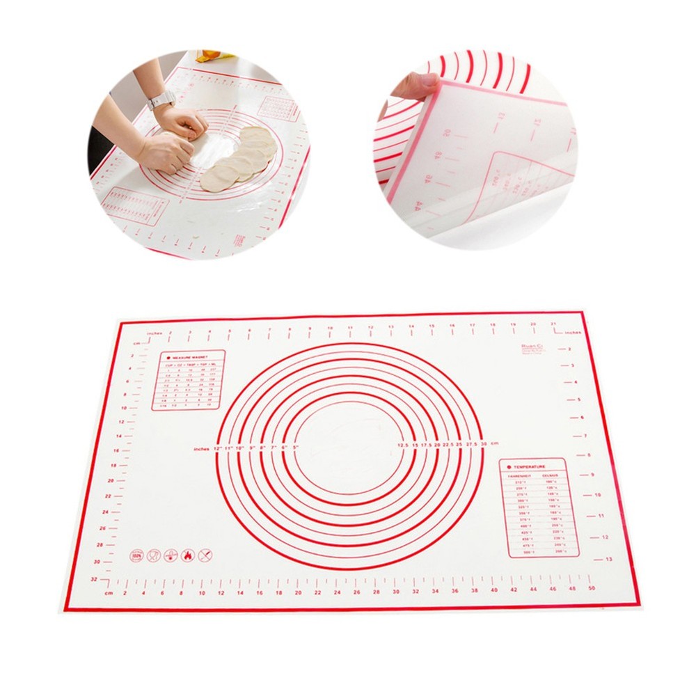 Non-Stick Baking Surface Silicone Dough Rolling Mat Pastry Thick Kitchen Tools