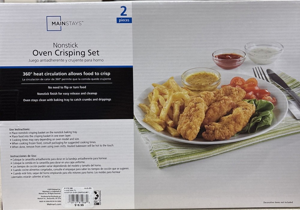 Mainstays 2 Pieces Nonstick Oven Crisping Set