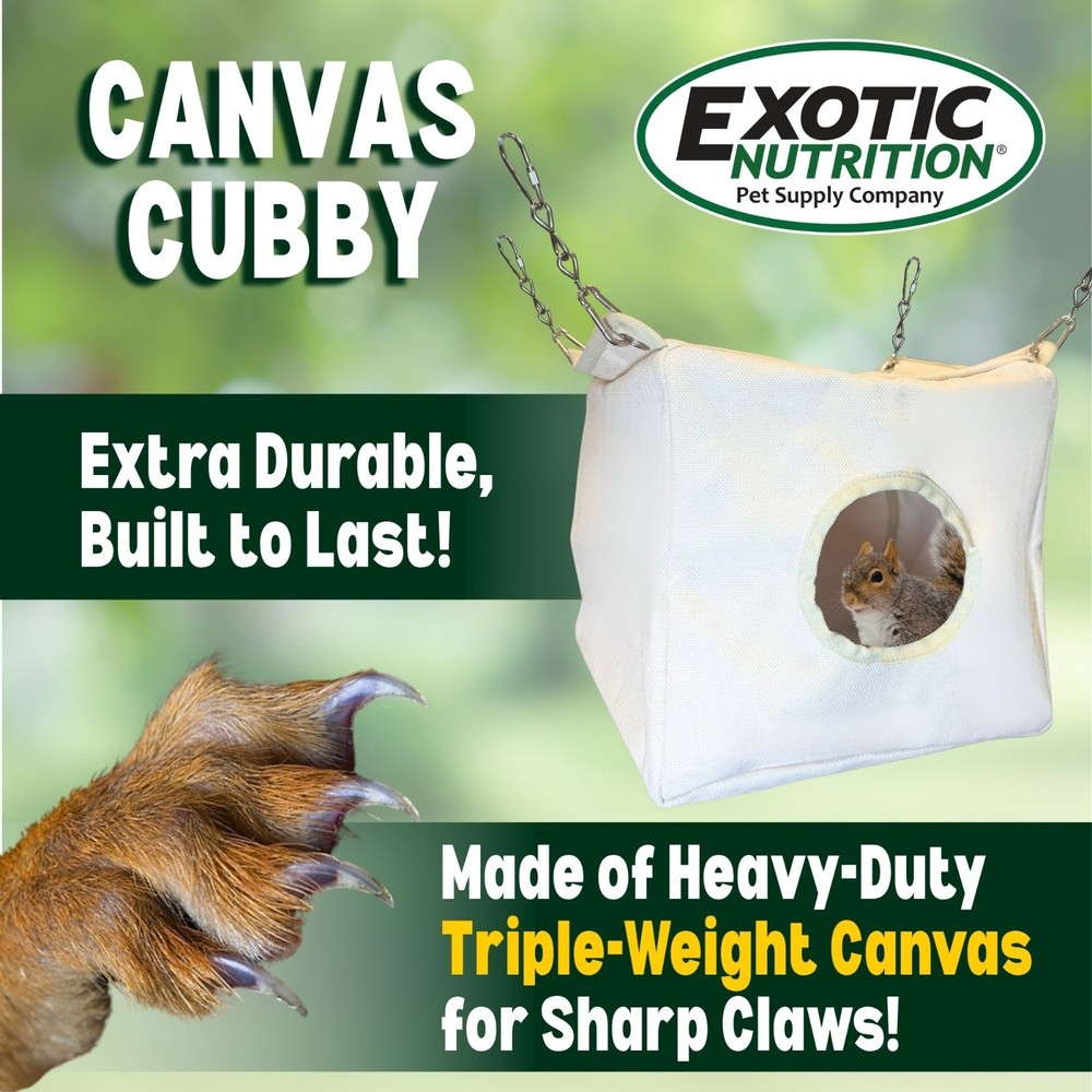 Canvas Cubby - Hammock for Squirrels, Sugar Gliders, Hedgehogs, Chinchillas