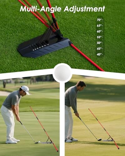 Golf Alignment Sticks - Foldable Golf Training Aid Golf Swing Training Aid Red