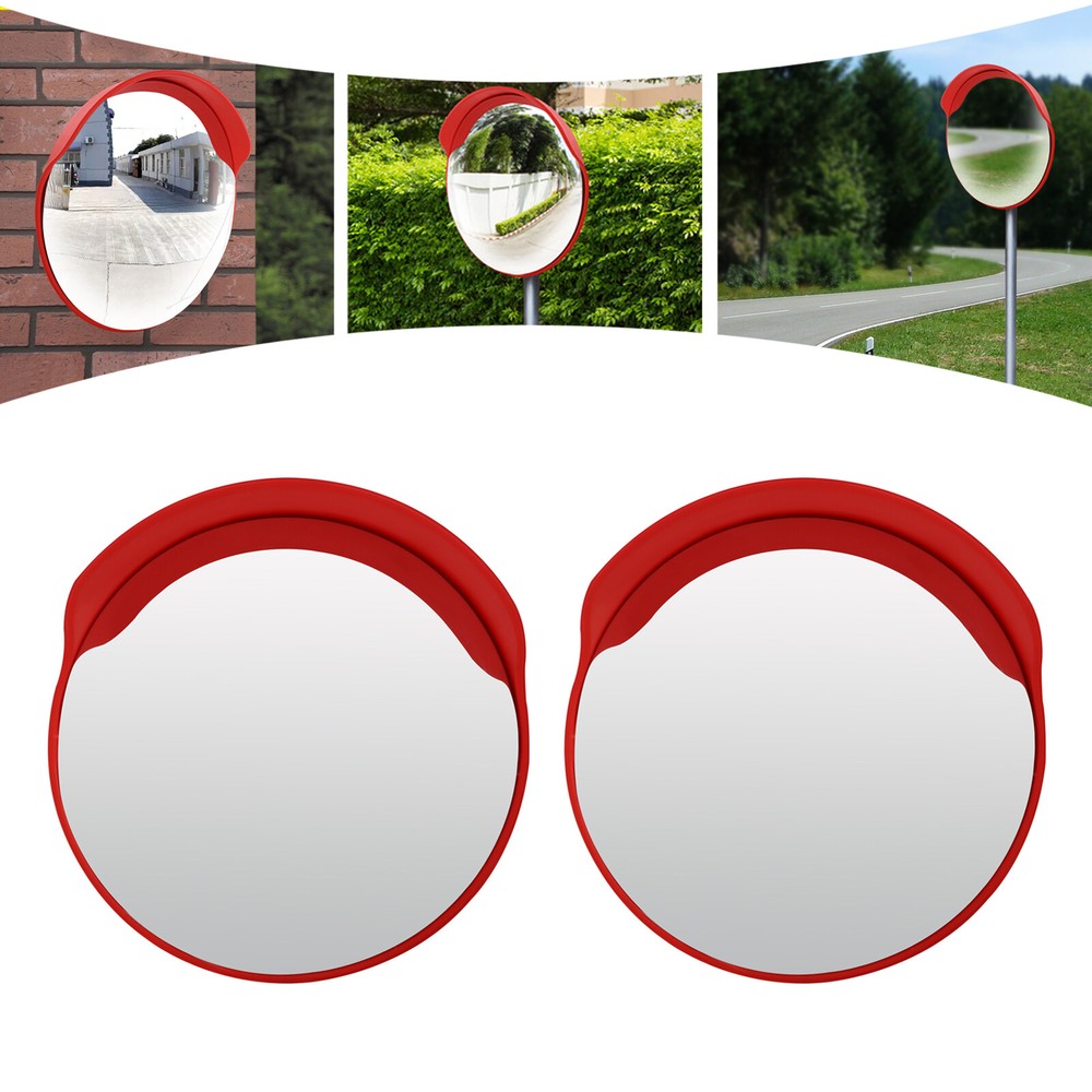 2pc 24" Convex Traffic Mirror Wide Angle Garage Store Blind Spot Corner Security