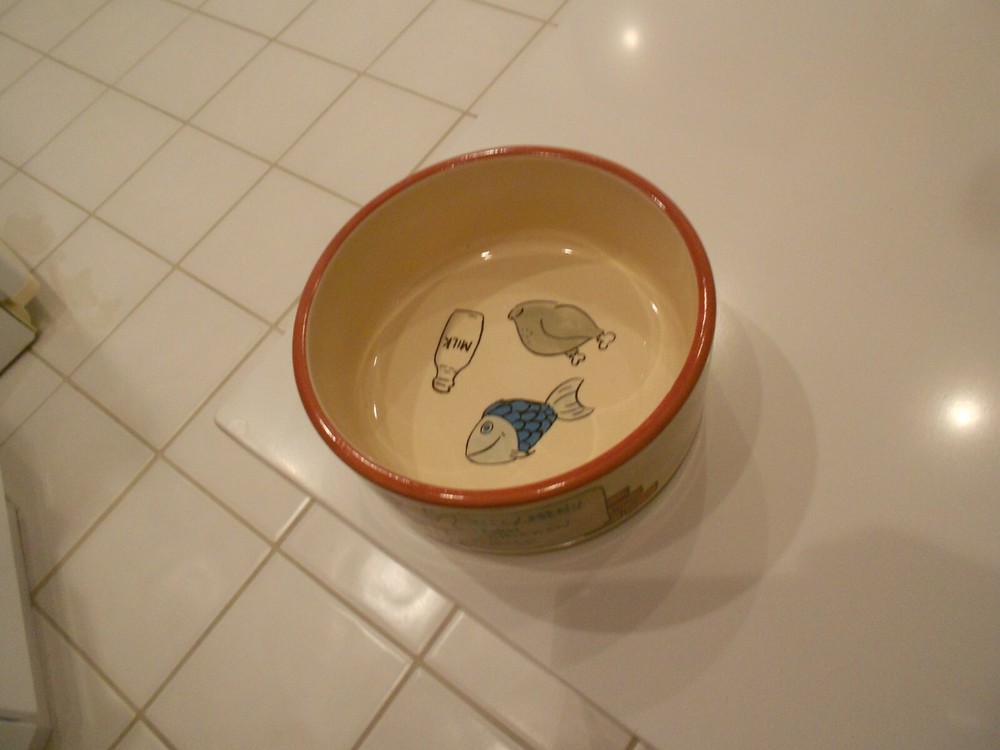 kitty menu tabletops gallery cat bowl vg++ condition 5" x 2"