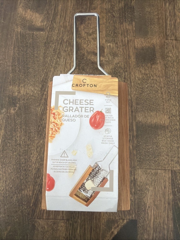 Crofton Cheese Grater Acacia Wood Box Kitchen Grater